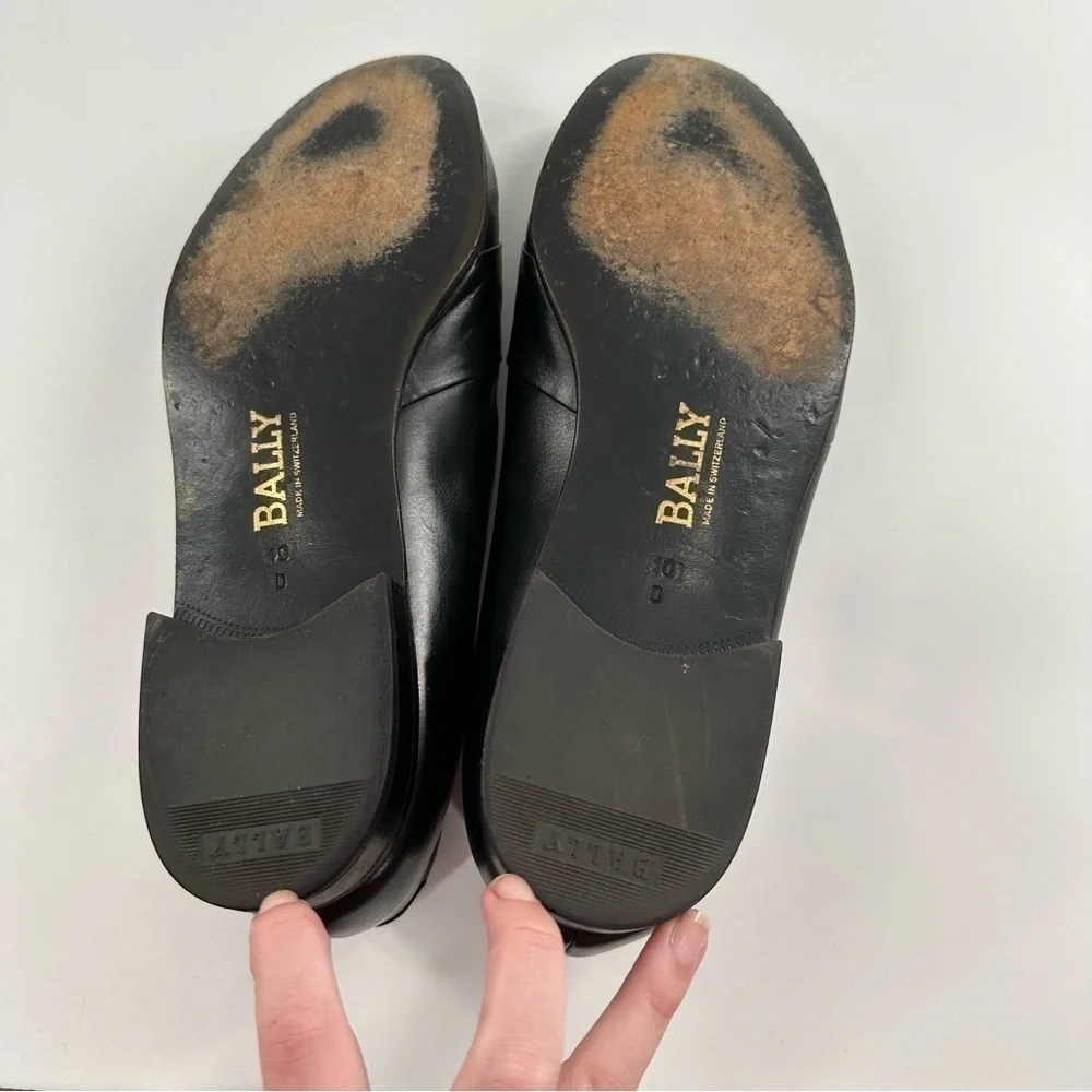 Bally mens Andrew II penny loafers size 10 black leather slip on vintage 80s 90s